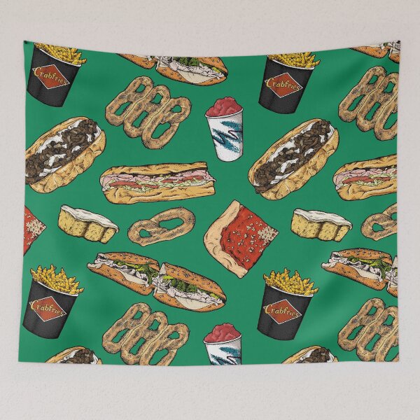 Item preview, Philly Foods Pattern - Kelly Green designed and sold by Elizabeth Weglein.