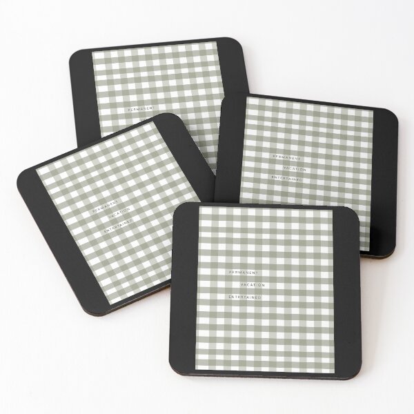 Item preview, permanent vacation entertained olive green gingham Graphic designed and sold by WilleyMarylou.