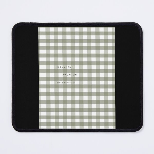 Item preview, permanent vacation entertained olive green gingham Graphic designed and sold by WilleyMarylou.
