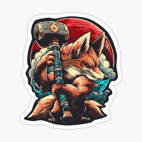 Fox War-Hammer (v.2 Left) - Cool Sticker