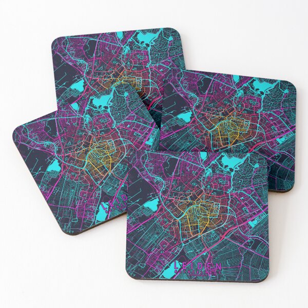 Item preview, Leiden City Map of Netherlands - Neon designed and sold by deMAP.