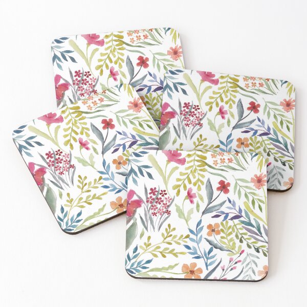 Item preview, Watercolor Colorful Flowers with Leaves designed and sold by colorfulglee.