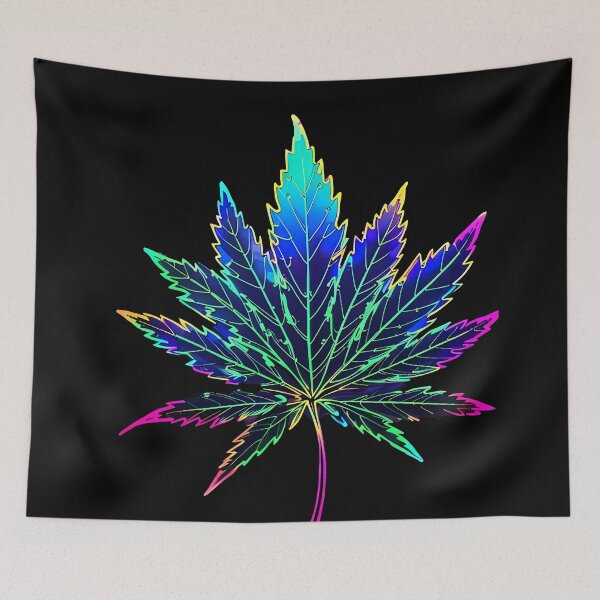 Item preview, RGB Electric Pot Leaf Vibrant Rave Style designed and sold by wojysmokes.