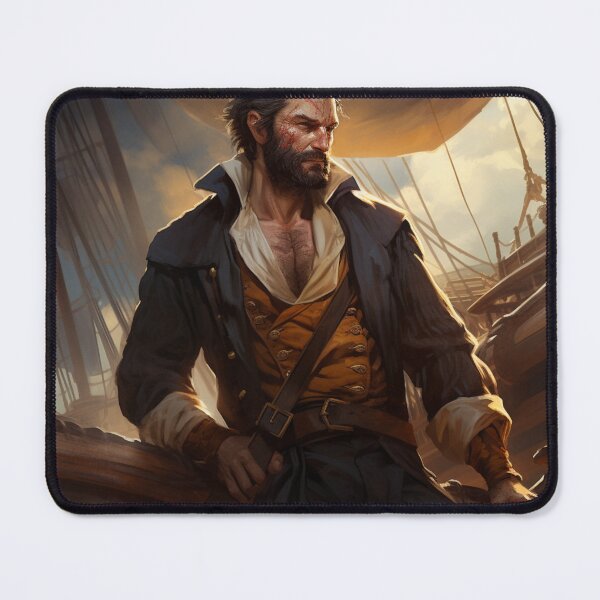 Item preview, Young Pirate on his ship designed and sold by CardsandCanvas.