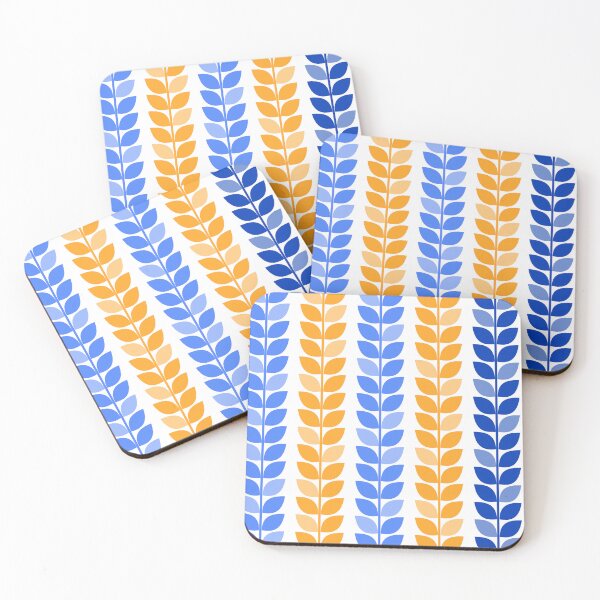 Aperçu de l'œuvre Feuilles de chewing-gum, bleu et jaune créée et vendue par ChMarch.