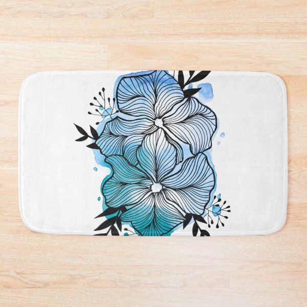 Item preview, Blue Watercolor Flowers Lea designed and sold by BEATRIZKOBORI.