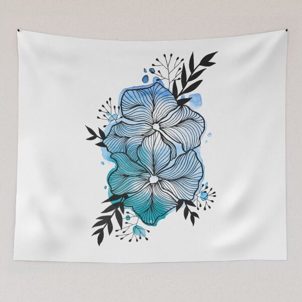 Item preview, Blue Watercolor Flowers Lea designed and sold by BEATRIZKOBORI.