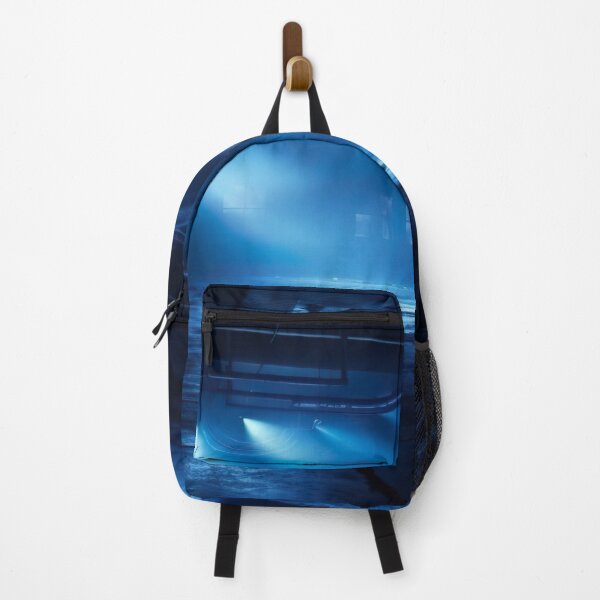 Item preview, empty dark street blue lights background designed and sold by Aestheticlanart.
