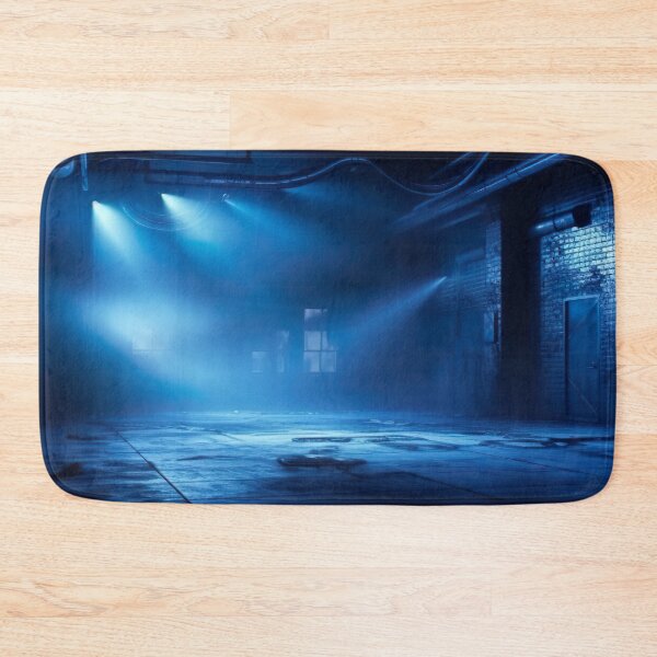 Item preview, empty dark street blue lights background designed and sold by Aestheticlanart.