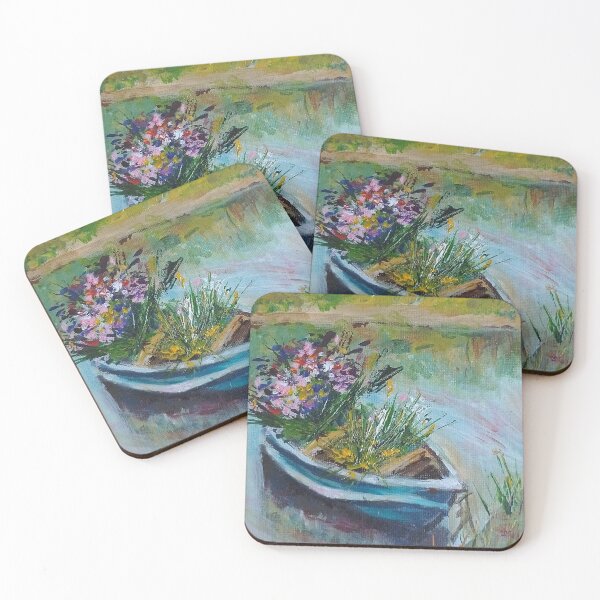 Item preview, A boat with flowers designed and sold by julijanaart.