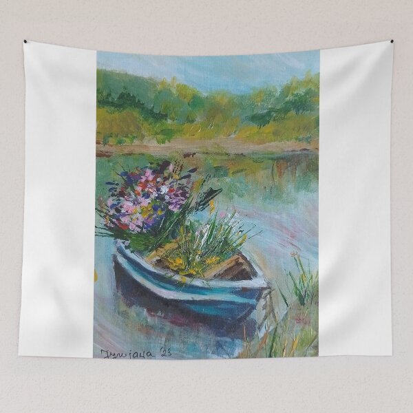 Item preview, A boat with flowers designed and sold by julijanaart.