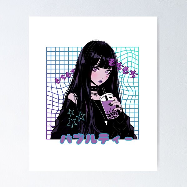 Dark Anime Girl Art Anime Aesthetic Print Gothic Emo Gamer -  Finland