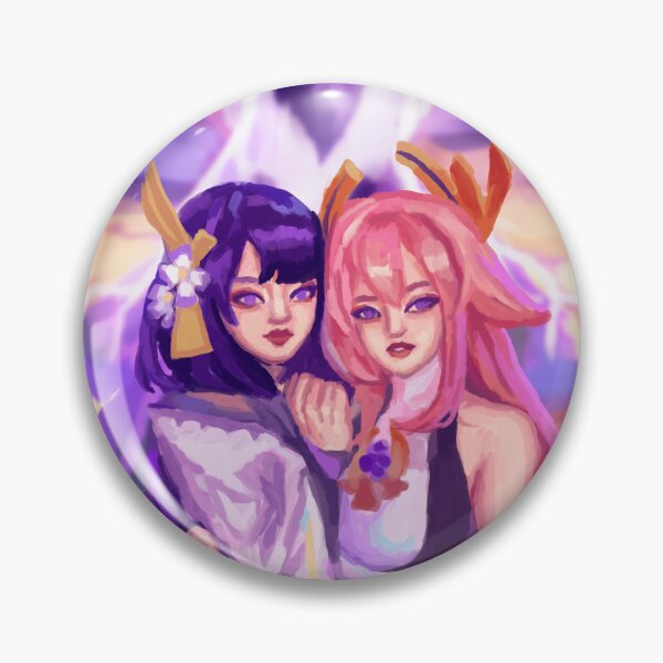 Item preview, Yae Miko and Raiden Shogun  Genshin Eimkio Fan Art designed and sold by craftsanime.