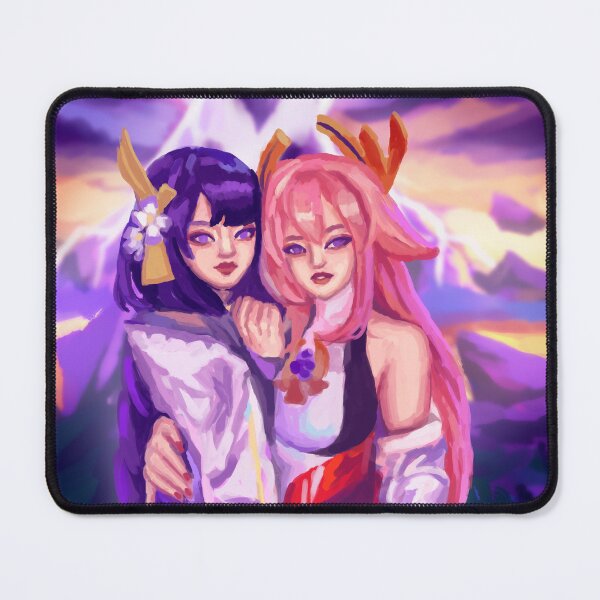 Item preview, Yae Miko and Raiden Shogun  Genshin Eimkio Fan Art designed and sold by craftsanime.