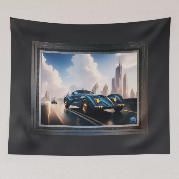 Item preview, Art Deco Elegance Hits The Road The Alpha AX5 Graceful AI Concept Art by Xzendor7 designed and sold by Xzendor7 Digital Art Creations.