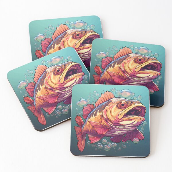 Item preview, Bass fishing Eat my bubbles, shark cartoon, fishing designed and sold by Redjakkal.