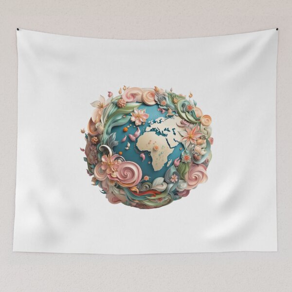 Item preview, Artistic Planet Earth: A Universe of Colors and Flowers designed and sold by artyfull.