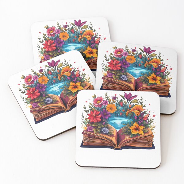 Item preview, Open Book with Wild Flowers Book Aesthetic designed and sold by ArtFromBeyond.