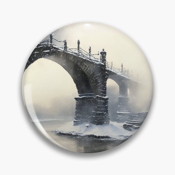 Item preview, Old bridge in a winter designed and sold by SimpleWallArt.