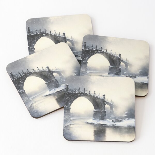 Item preview, Old bridge in a winter designed and sold by SimpleWallArt.