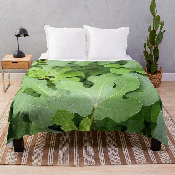 Item preview, Full frame fig lush vibrant green leaves original artwork designed and sold by paragonDesign28.