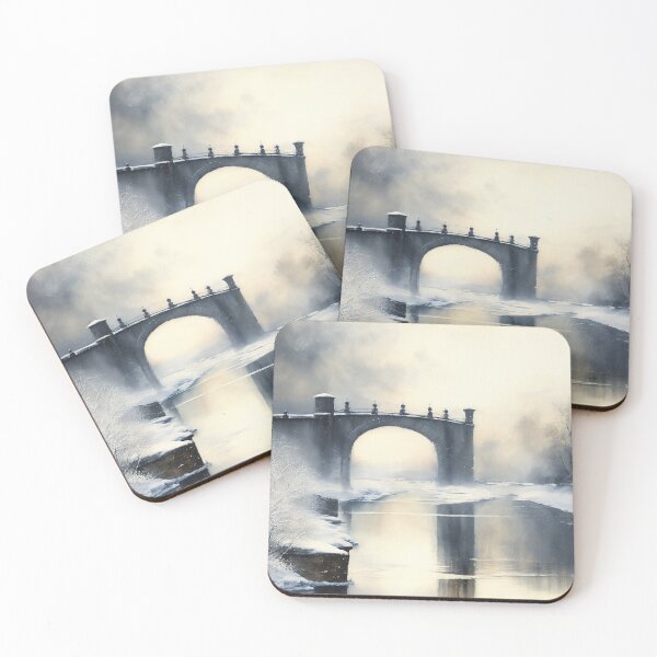 Item preview, Old bridge in a winter designed and sold by SimpleWallArt.