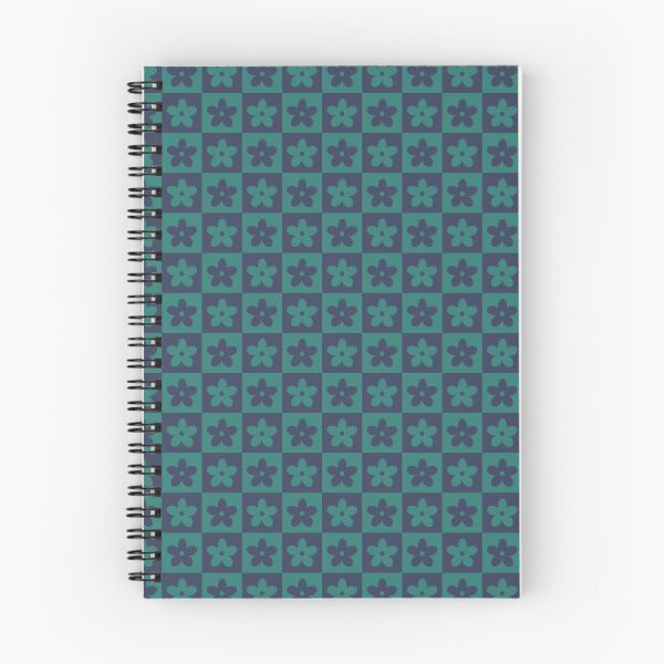 Item preview, Checkerboard Pattern with Flowers in Muted-Blue, a “Checkmate” design! designed and sold by StudioSquiggly.