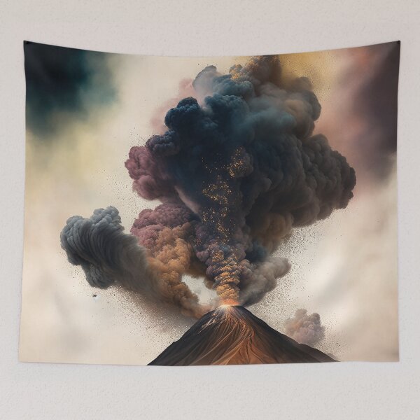Item preview, A painting, an active Volcano designed and sold by SimpleWallArt.