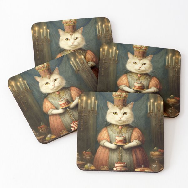 Item preview, Cat princess holding a cake designed and sold by Caphira.