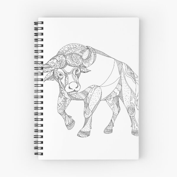 Item preview, African Buffalo Charging Doodle designed and sold by patrimonio.