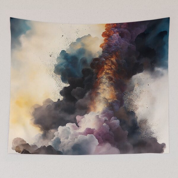 Item preview, An active Volcano, Colorful smoke designed and sold by SimpleWallArt.