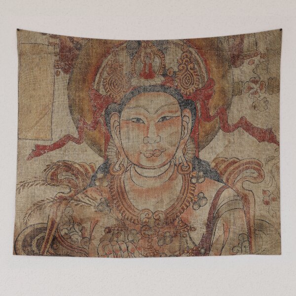 Item preview, Vintage Antique Historic Bodhisattvas on Canvas Painting designed and sold by Mulan-Prints.