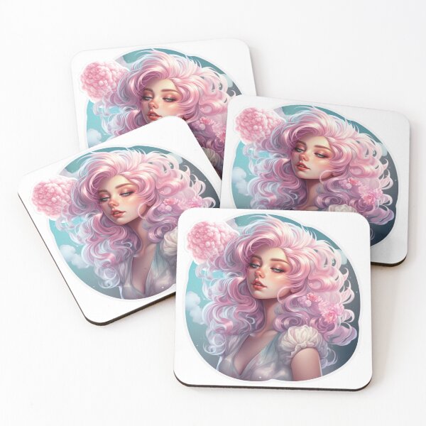 Item preview, Beauty pink hair woman sticker style designed and sold by SmileshareShop.