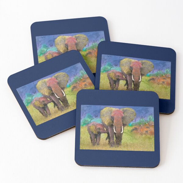 Item preview, Mother and Baby African Elephants on grassland Long  designed and sold by galvinbaker.