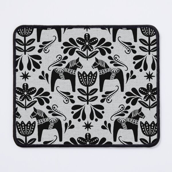 Item preview, Folk Art Dala Horse - Black and Grey designed and sold by Paige Brady Design.