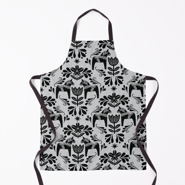 Item preview, Folk Art Dala Horse - Black and Grey designed and sold by Paige Brady Design.