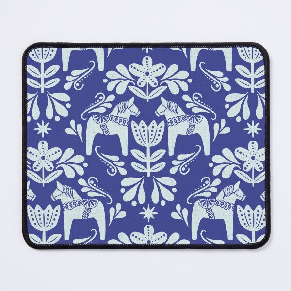 Item preview, Folk Art Dala Horse - Cobalt Blue and Cream designed and sold by Paige Brady Design.