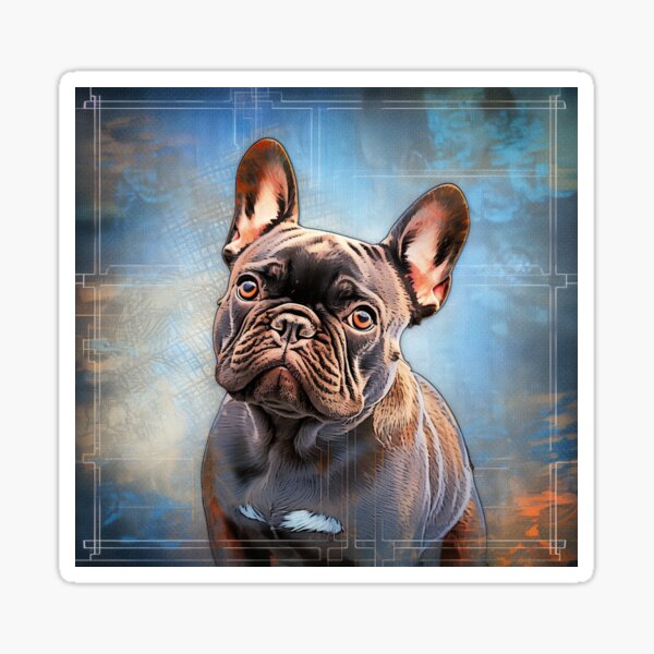 Sticker for Sale mit Lustige französische Bulldogge von SimplyScene