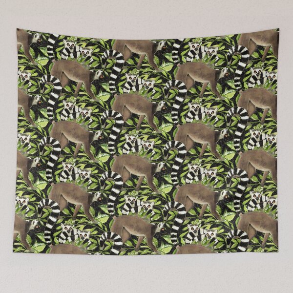 Item preview, Ring-tailed Lemurs of Madagascar designed and sold by AntiqueImages.