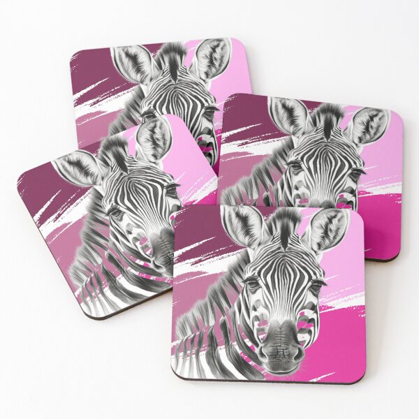 Item preview, Pink Ombré Zebra Portrait designed and sold by CardsandCanvas.