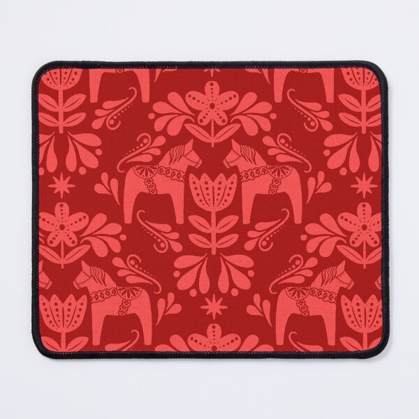 Item preview, Folk Art Dala Horse - Red and Hot Pink designed and sold by Paige Brady Design.