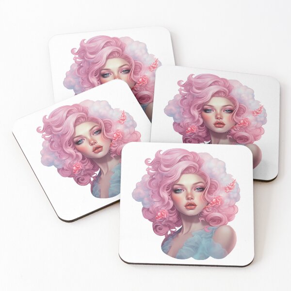 Item preview, Beauty pink hair cotton candy design designed and sold by SmileshareShop.