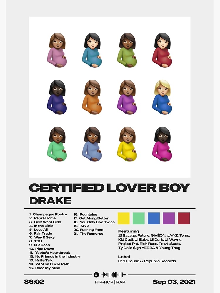 Certified Lover Boy by Drake Album Poster Poster