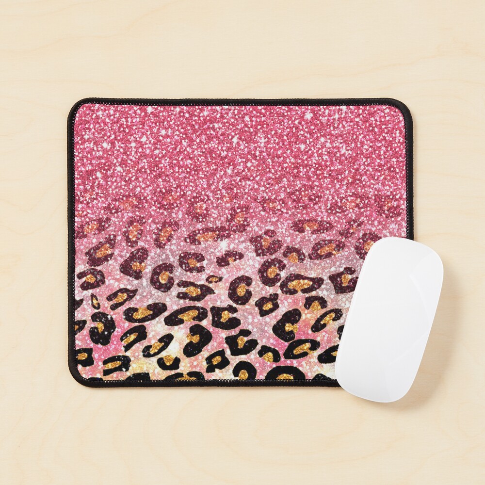 Pink Black Leopard Print Faux Glitter | Art Board Print