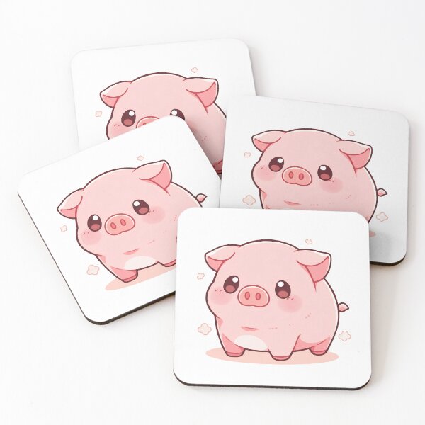 Item preview, Cute Kawaii Pink Baby Pig Piglet designed and sold by CozyKawaiiArt.