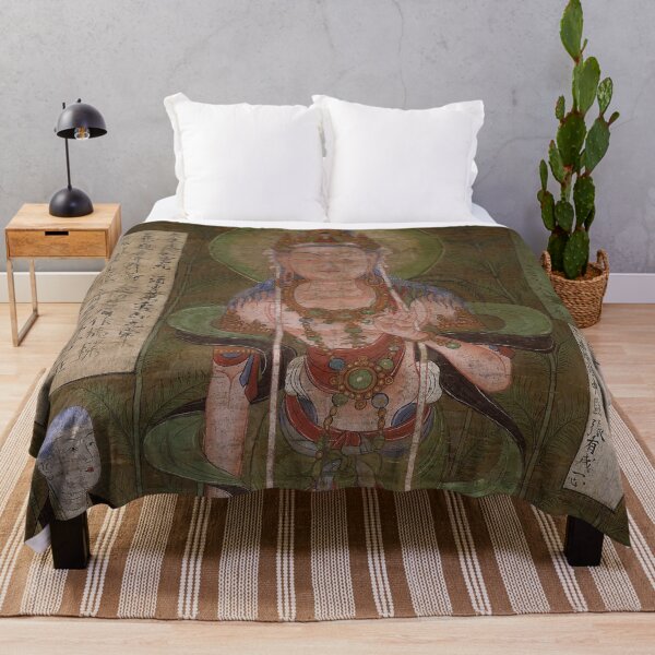 Item preview, Vintage Antique Asian Historical Buddha Frescoes designed and sold by Mulan-Prints.