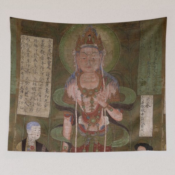 Item preview, Vintage Antique Asian Historical Buddha Frescoes designed and sold by Mulan-Prints.