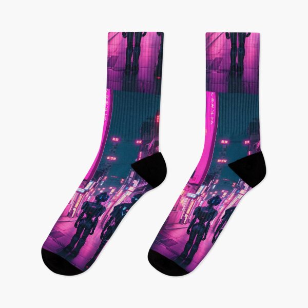 Item preview, Ai Robots Future Cyberpunk Lonely in Tokyo Streets in Night designed and sold by Cuddleblossom.