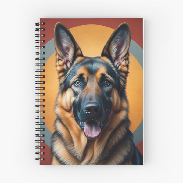 Item preview, Happy German Shepherd Red/Orange background designed and sold by GSDDESIGNMERCH.