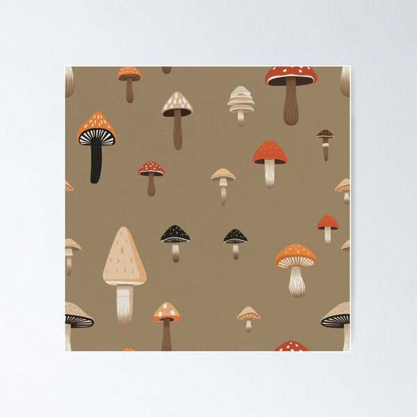 Item preview, Brown Storybook Mushrooms Pattern  designed and sold by kaitlynlingo.